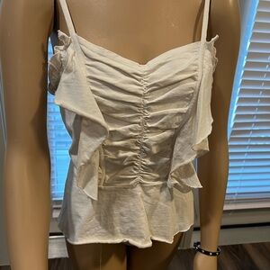 Elegant White Ruched Women's Top